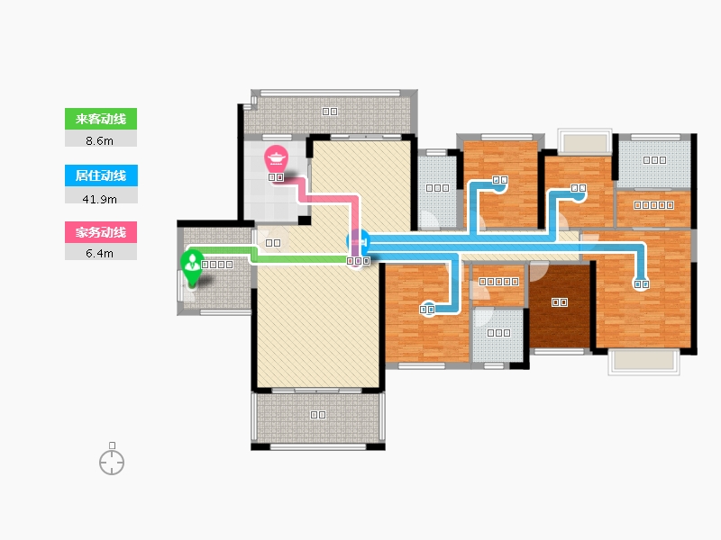 御景珺庭5室2厅3卫1厨224.00㎡户型图