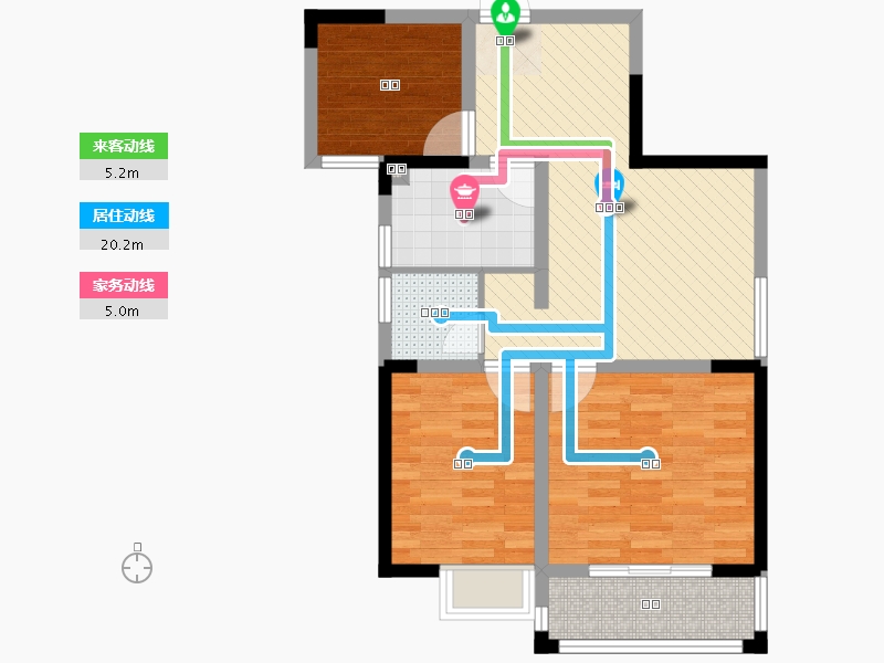 新嘉苑润府3室2厅1卫1厨90.00㎡户型图