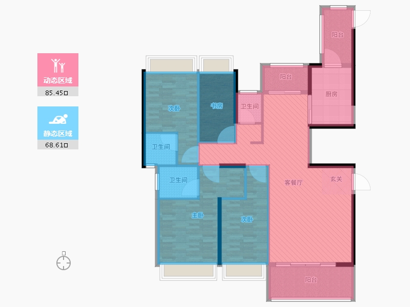 壹品湾三期4室2厅3卫1厨171.00㎡户型图