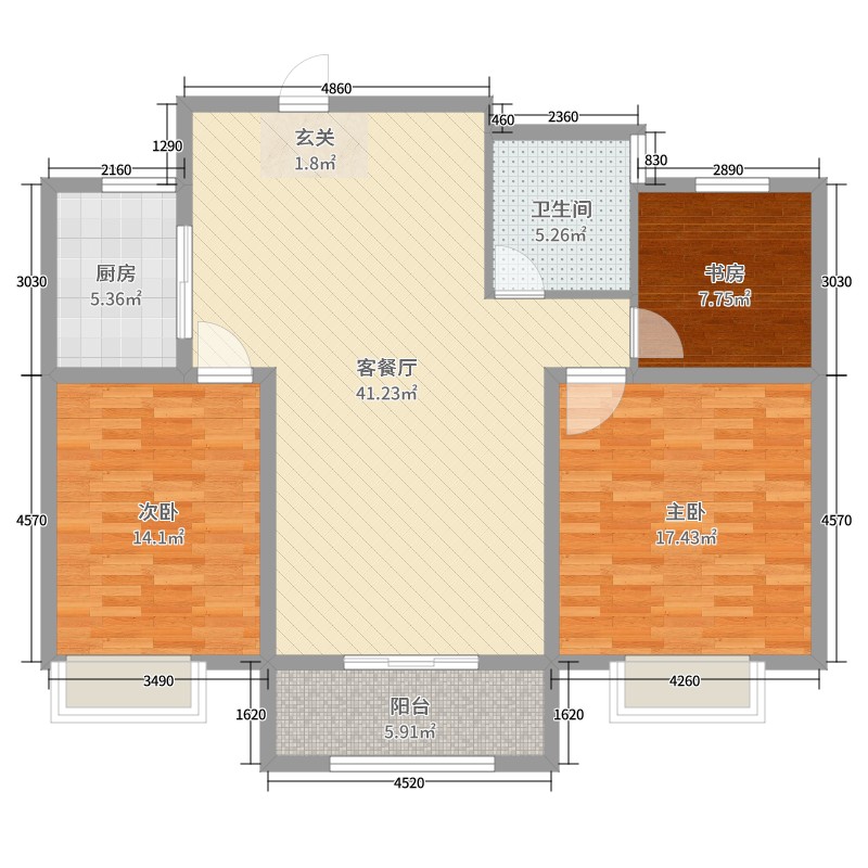 中国户型大全 枣庄 中坚一品 3室2厅1卫1厨 100-130㎡  徐明道 建筑