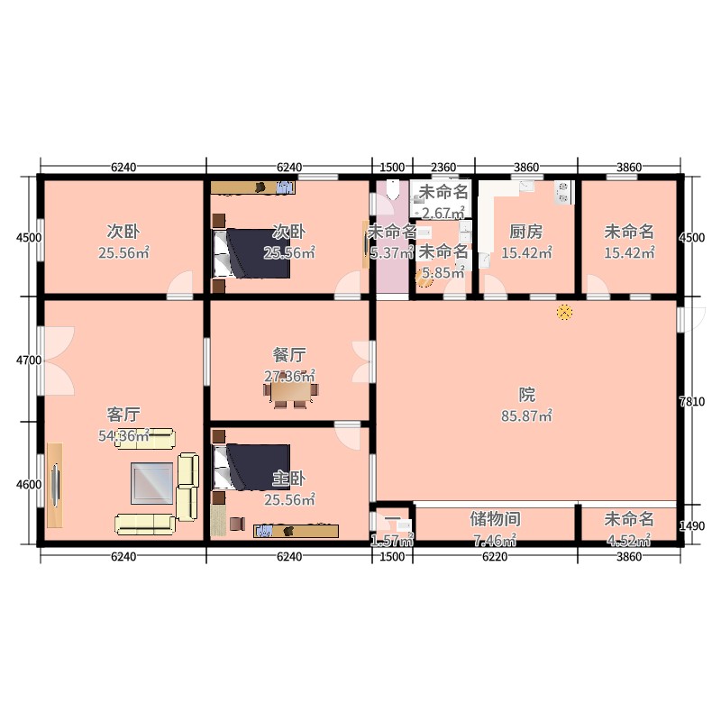 自建房3室2厅0卫1厨383.00㎡户型图