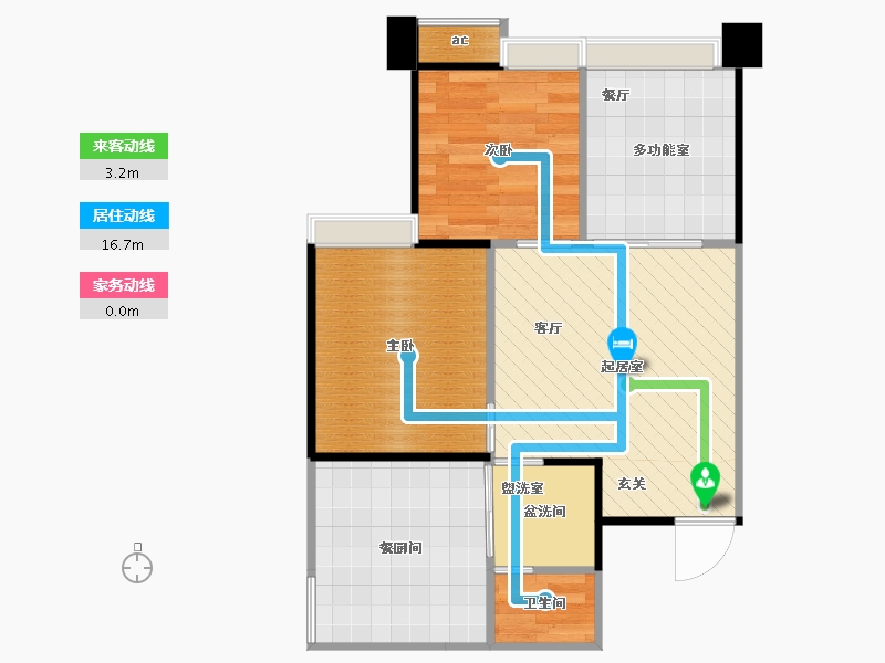 泰华锦城2室0厅1卫1厨67.00㎡户型图