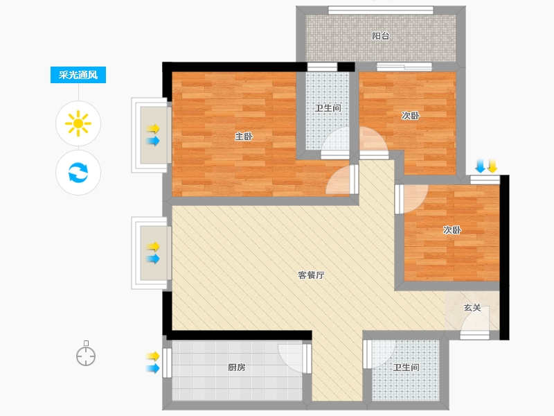 中和苑3室2厅0卫0厨101.00㎡户型图