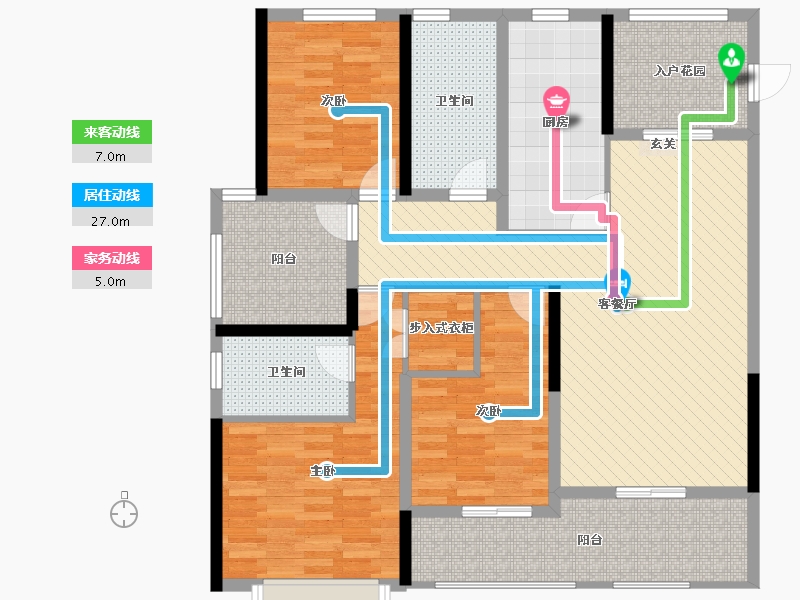 牡丹水岸国际3室2厅2卫1厨151.00㎡户型图