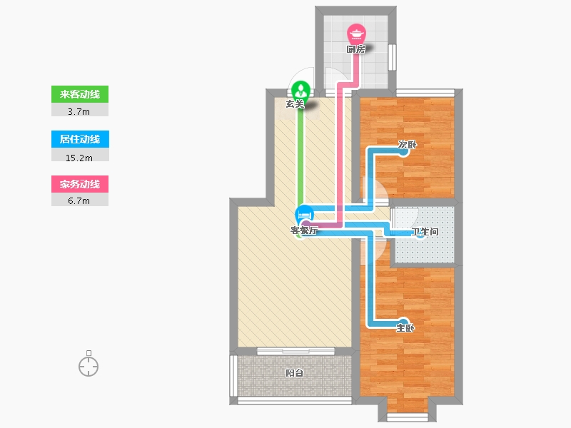 锦昊昊庭2室2厅1卫1厨86.00㎡户型图