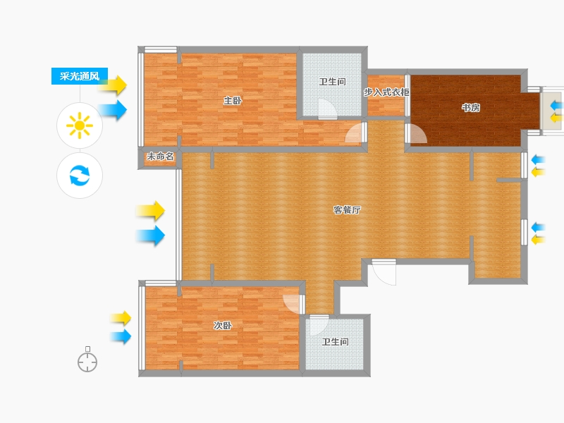 锦春花园3室1厅2卫1厨182.00㎡户型图