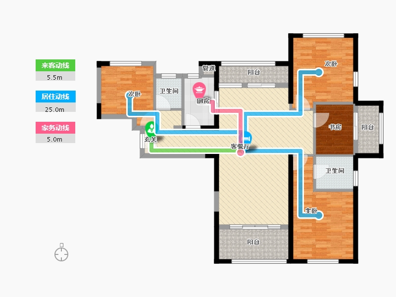 水晶湖郡4室1厅2卫1厨141.00㎡户型图