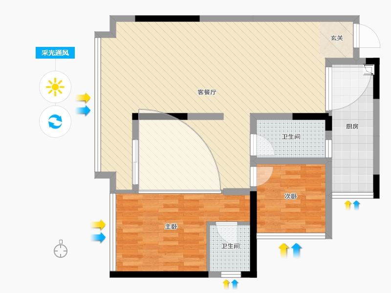 博悦悦城2室2厅2卫1厨106.00㎡户型图
