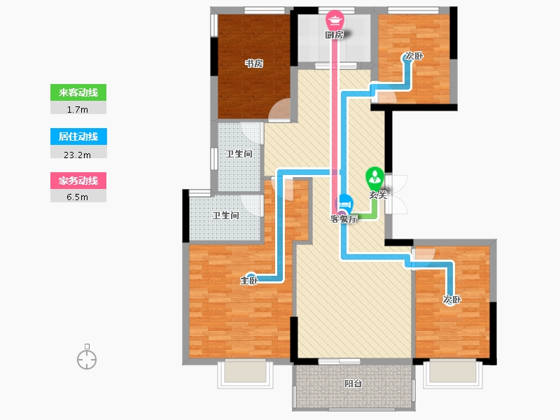 德信碧桂园·江南大院4室2厅2卫1厨125.00㎡户型图