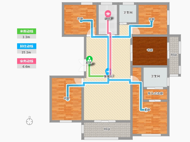 圣菲漫步5室2厅2卫1厨189.00㎡户型图