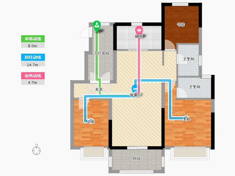 碧桂园珺悦府3室2厅2卫1厨115.00㎡户型图