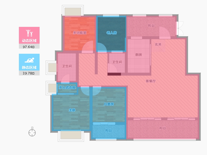 融创常州御园3室2厅2卫1厨153.00㎡户型图