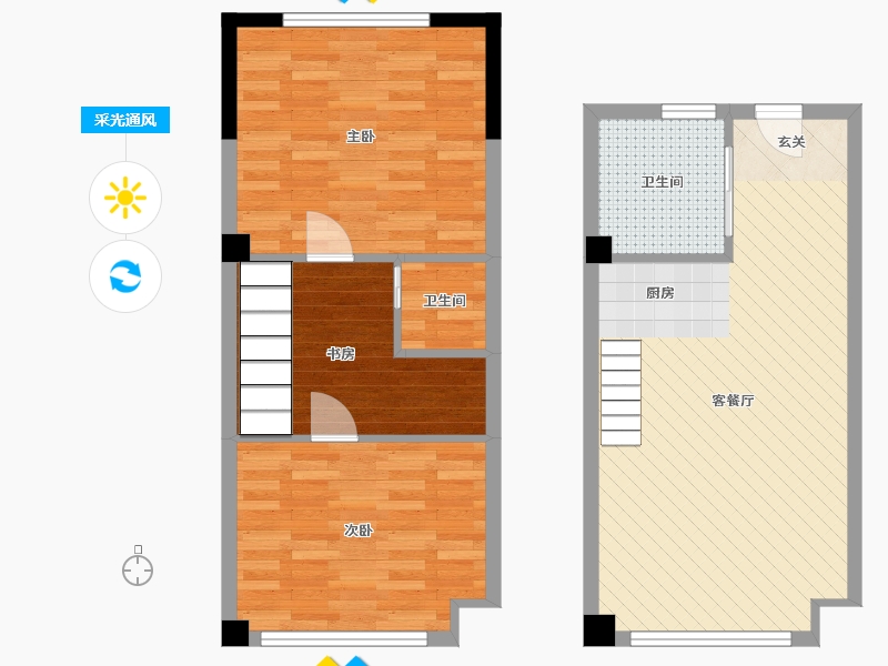 石佛艺术公社3室2厅2卫0厨95.00㎡户型图