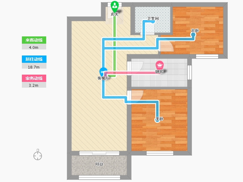 博裕雅苑2室2厅1卫1厨72.00㎡户型图