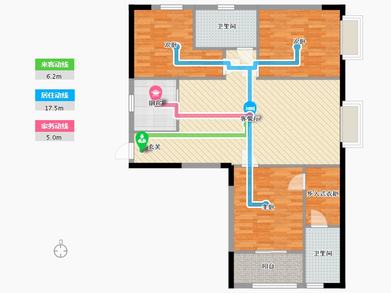 盛世御景3室2厅2卫1厨120.00㎡户型图