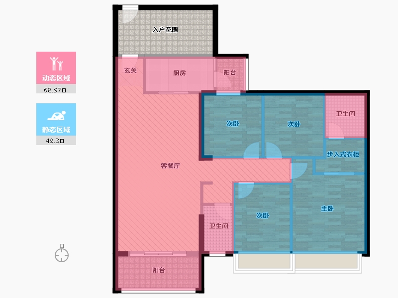 罗定市南国丽城4室2厅2卫1厨137.00㎡户型图