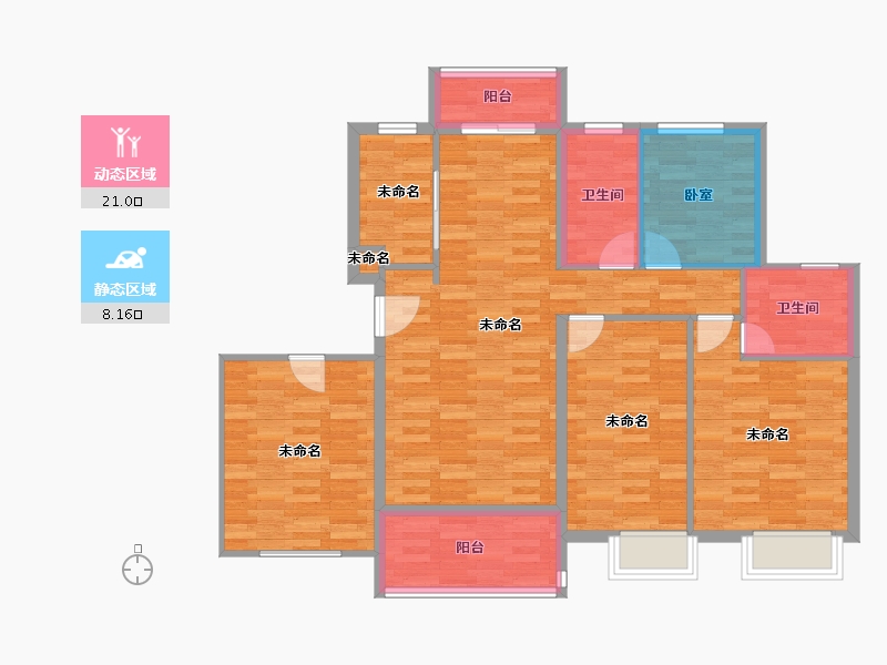 麻城博森翰林城0室0厅2卫0厨110.00㎡户型图