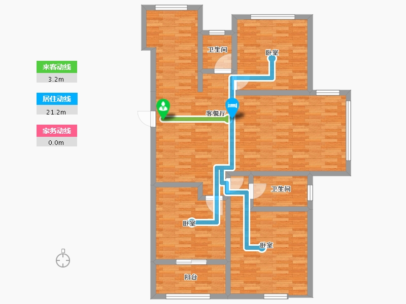 鹭岛荣府听涛苑4室2厅1卫1厨133.00㎡户型图