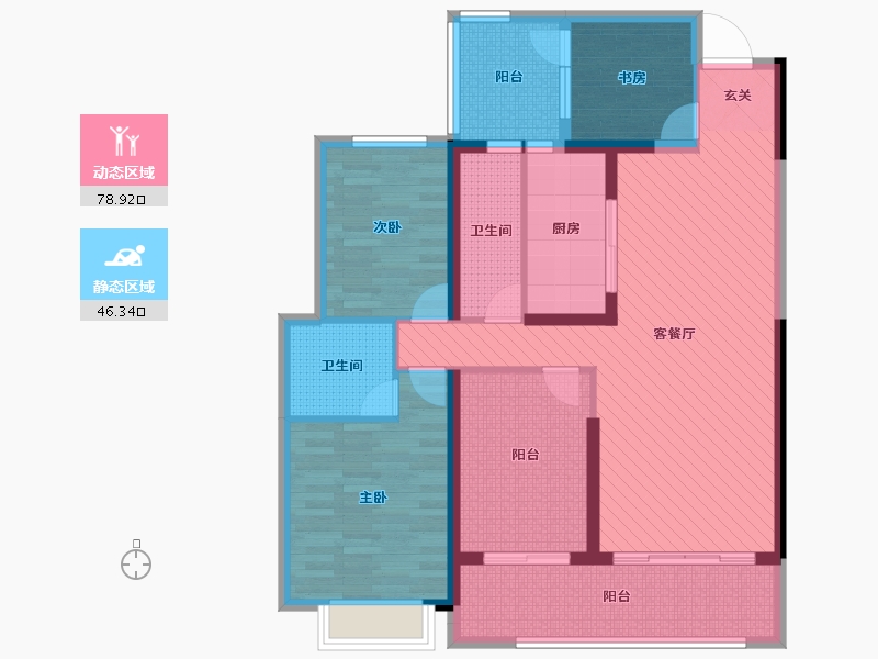 盛汇花园湾3室2厅2卫1厨112.48㎡户型图