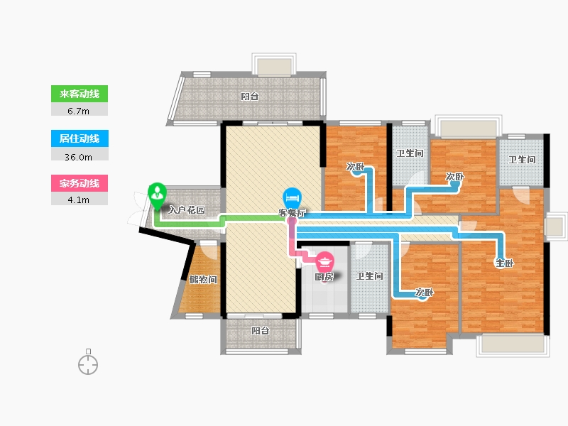 五洲阳光半岛4室2厅3卫1厨172.00㎡户型图