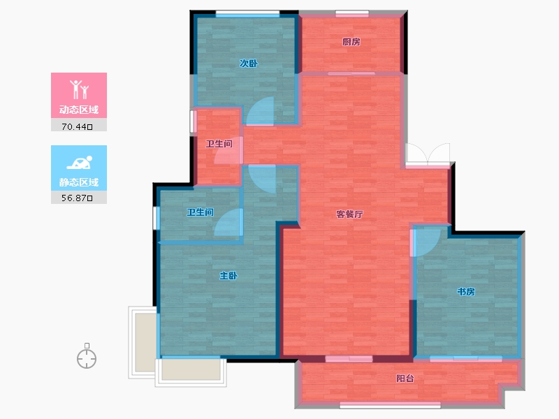 建业世和府3室2厅2卫1厨142.00㎡户型图