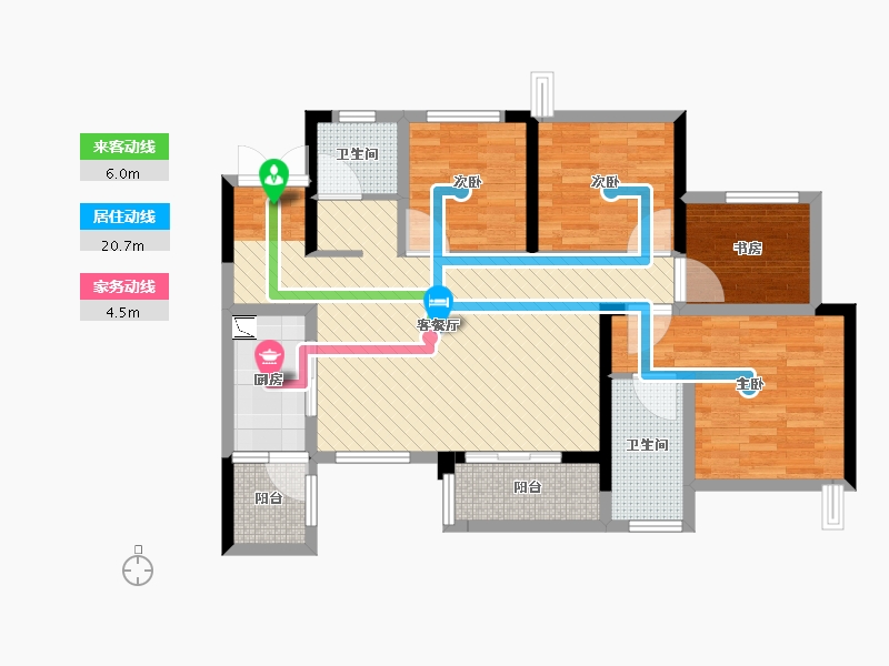 石柱财信城二期4室2厅2卫1厨113.00㎡户型图