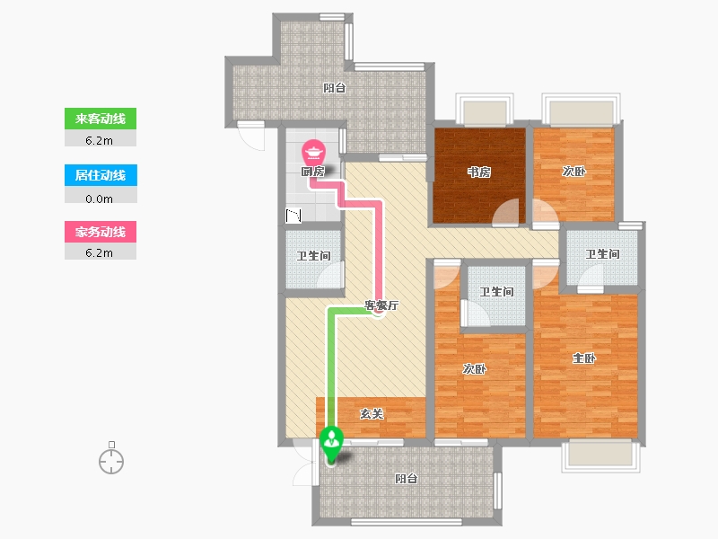 福清融侨城4室2厅3卫1厨123.36㎡户型图