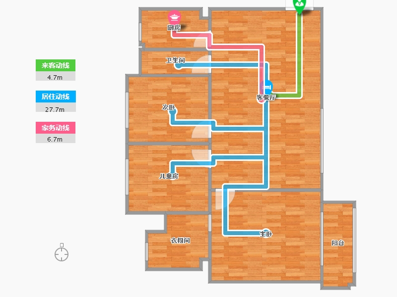 秦韵佳苑3室2厅1卫1厨114.00㎡户型图