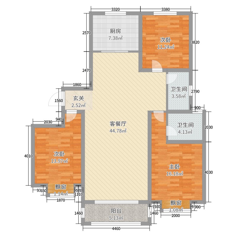 山西 晋城 金城山水 金城山水135.00㎡g户型3室3厅2卫1厨