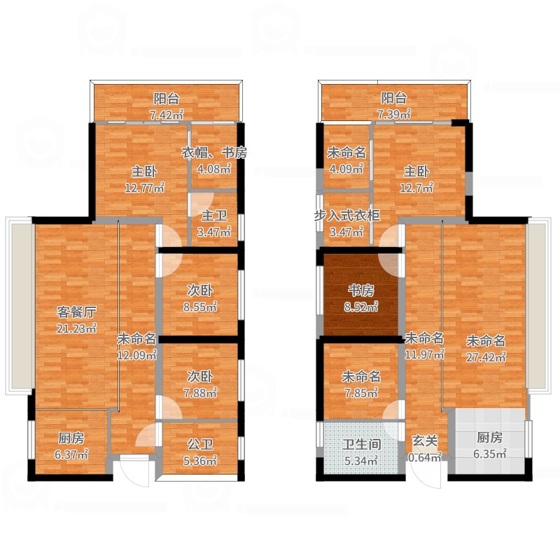 常驰山与城5室2厅1卫0厨227.00㎡户型图