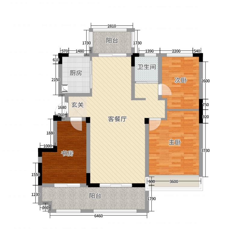 涡阳名邦学府洋房a1户型 110平