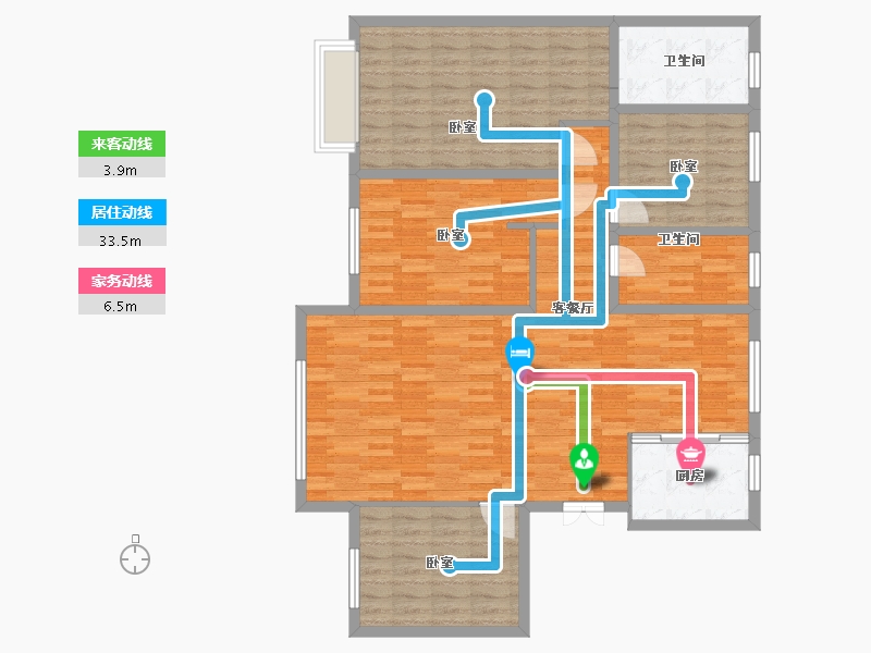 合盈园小区4室2厅2卫1厨155.00㎡户型图