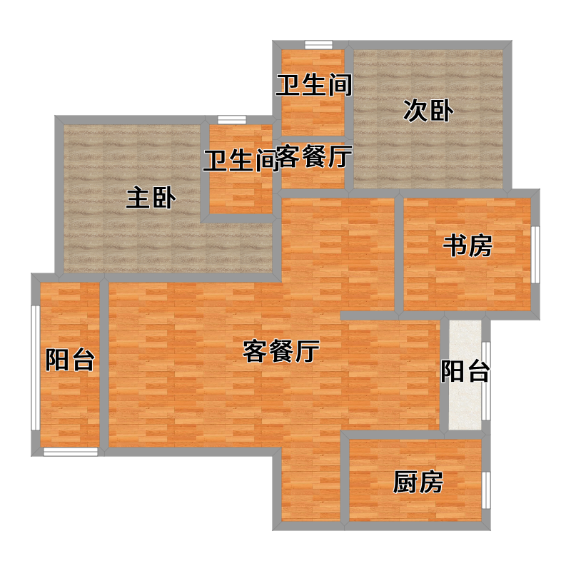 柳湖佳苑3室4厅2卫1厨161.00㎡户型图