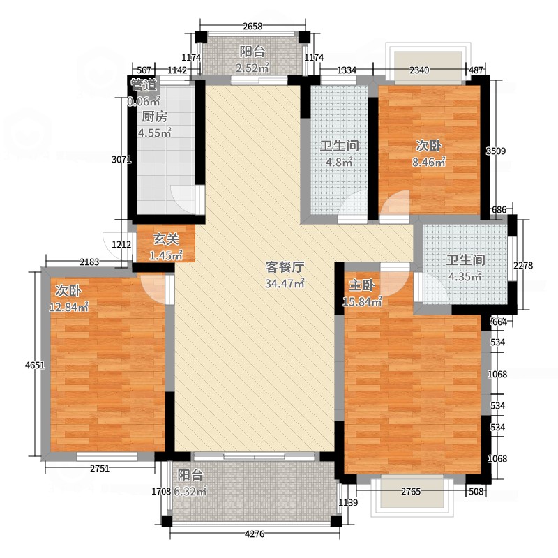 蚌埠户型图 华府天地户型图            建筑面积:136m²