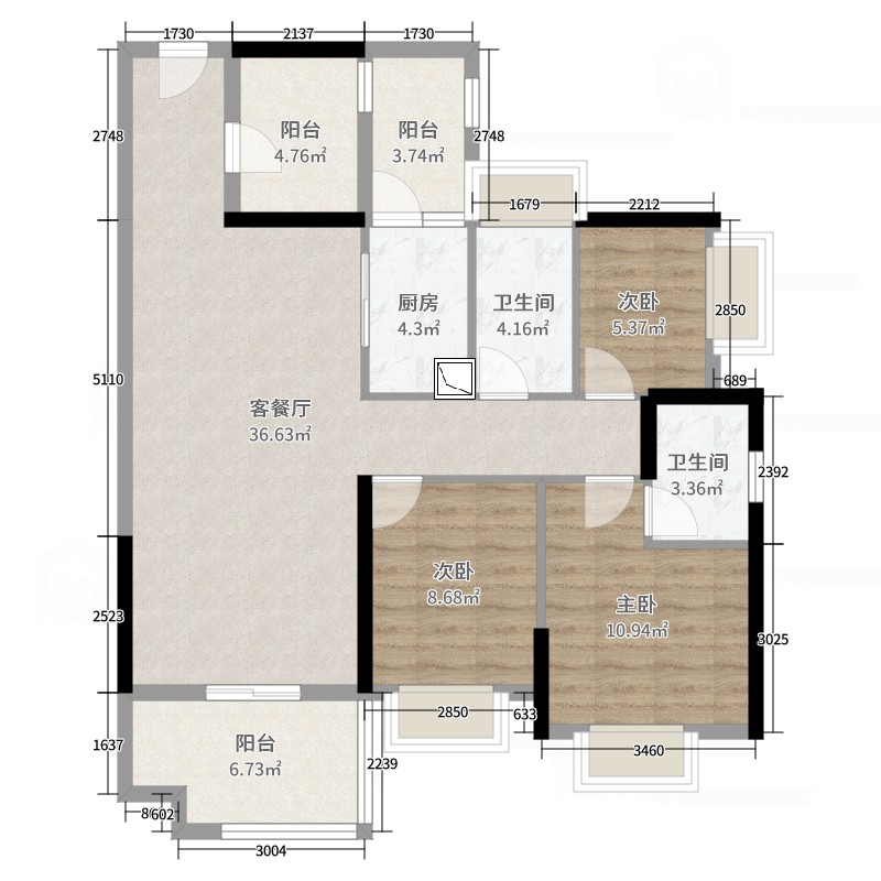 广东省 湛江市 霞山区 硕基一品-副本 户型图
