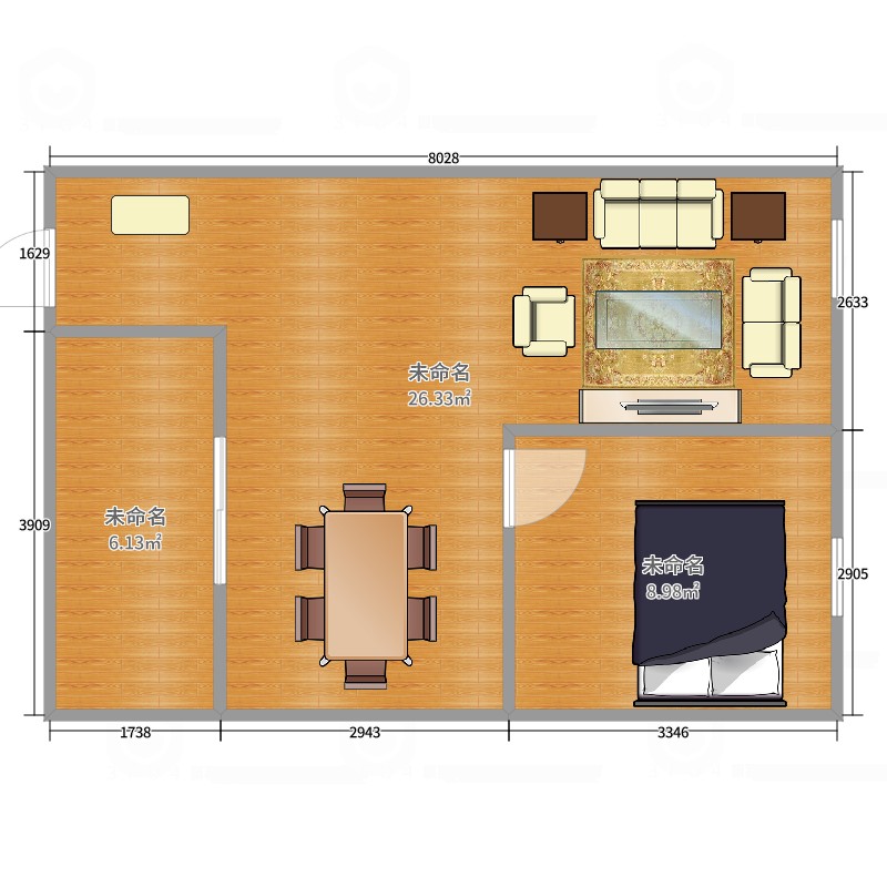 深圳市户型图 秋园雅苑户型图建筑面积:51m 套内面积:41.