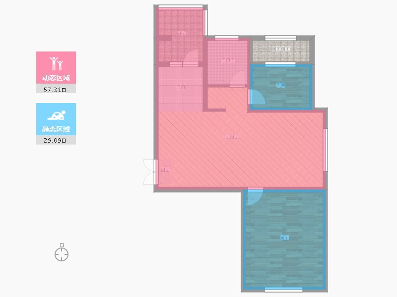 黑龙江省-哈尔滨市-香湾青城-80.00-户型库-动静分区