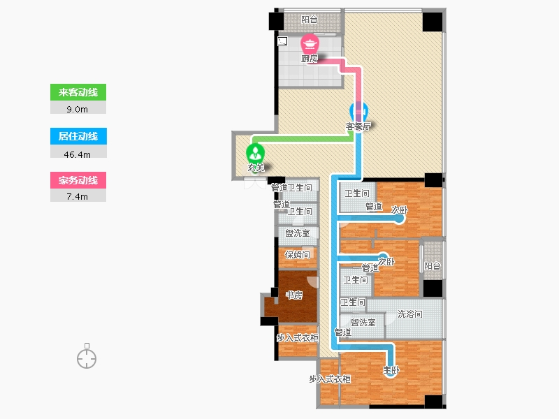 重庆-重庆市-融创玖玺台-267.01-户型库-动静线