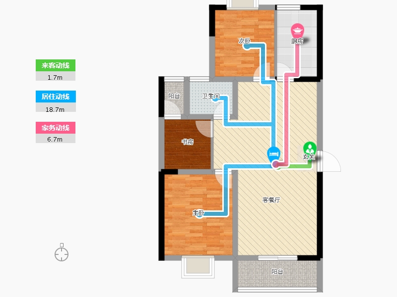 盛世佳苑3室2厅1卫1厨111.00㎡户型图