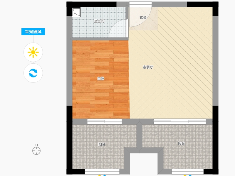 重庆-重庆市-鲁能星城13街区-38.75-户型库-采光通风