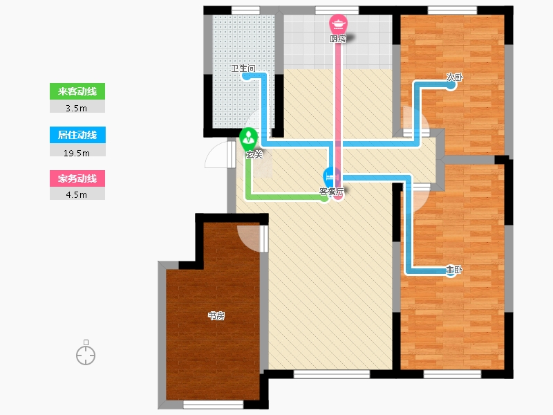 内蒙古自治区-赤峰市-书香府邸-89.00-户型库-动静线