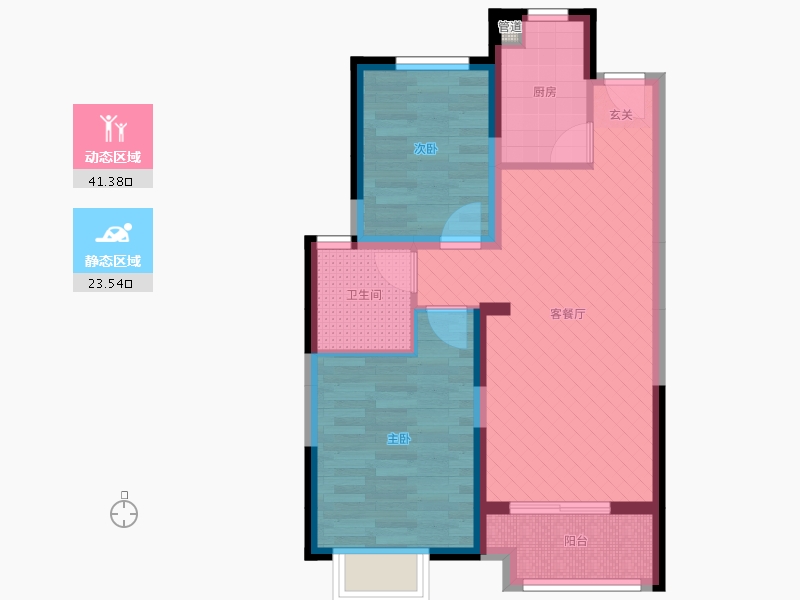 江苏省-南京市-滨江馨园-56.41-户型库-动静分区