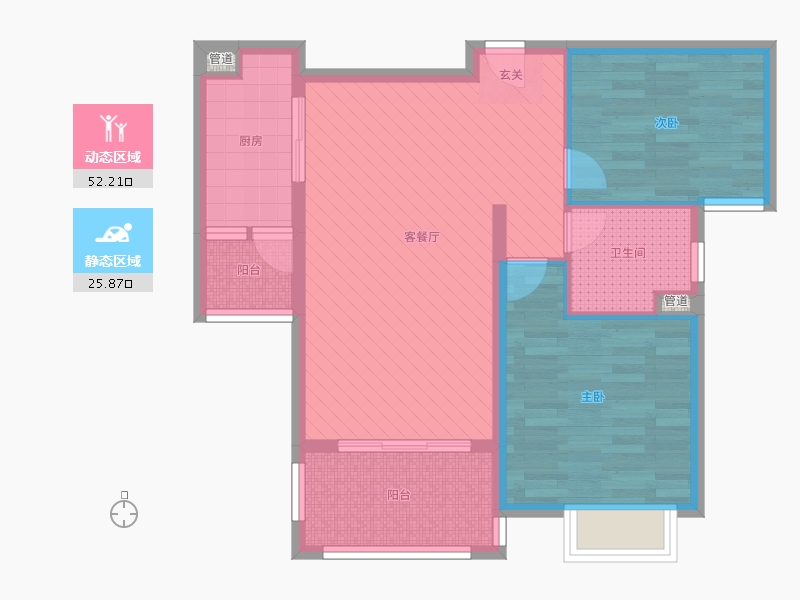 江苏省-苏州市-中海国际社区-68.80-户型库-动静分区