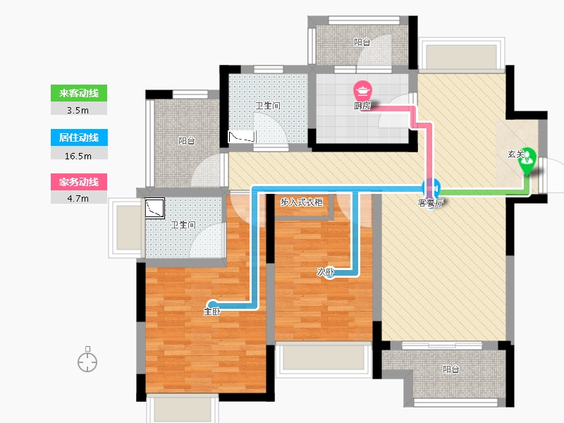 江苏省-苏州市-中海御景湾-92.00-户型库-动静线