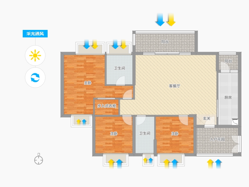 广东省-深圳市-华润城润府(二期)-115.92-户型库-采光通风