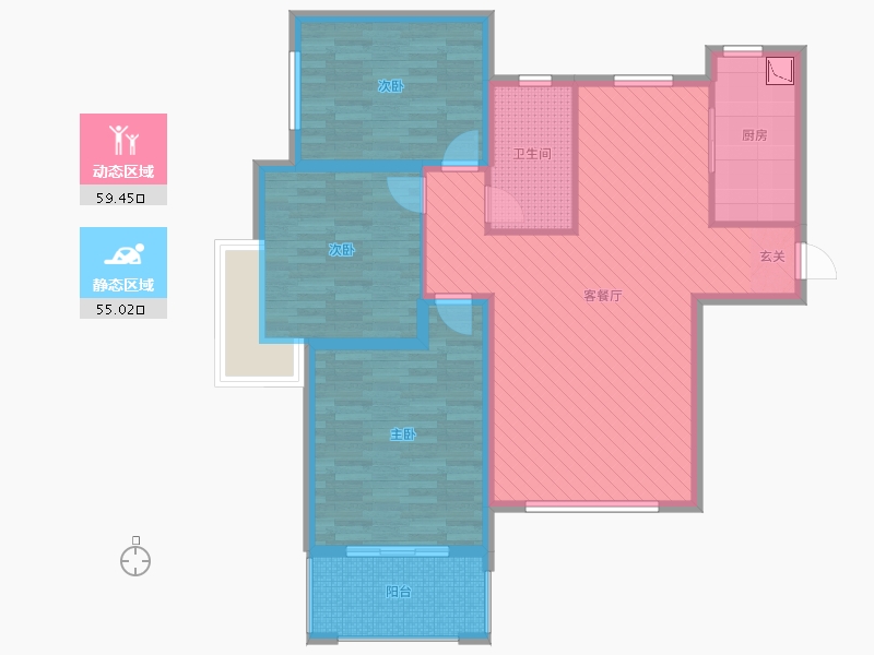 河南省-安阳市-紫薇壹號西韵-102.40-户型库-动静分区