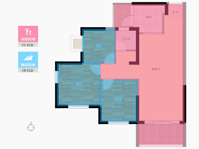 湖南省-长沙市-中国铁建山语城-72.00-户型库-动静分区