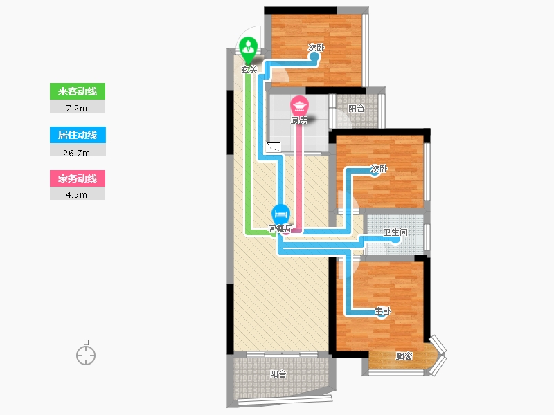 湖南省-长沙市-润和山水郡-77.95-户型库-动静线