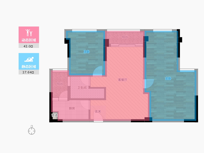 重庆-重庆市-旭辉城-70.29-户型库-动静分区