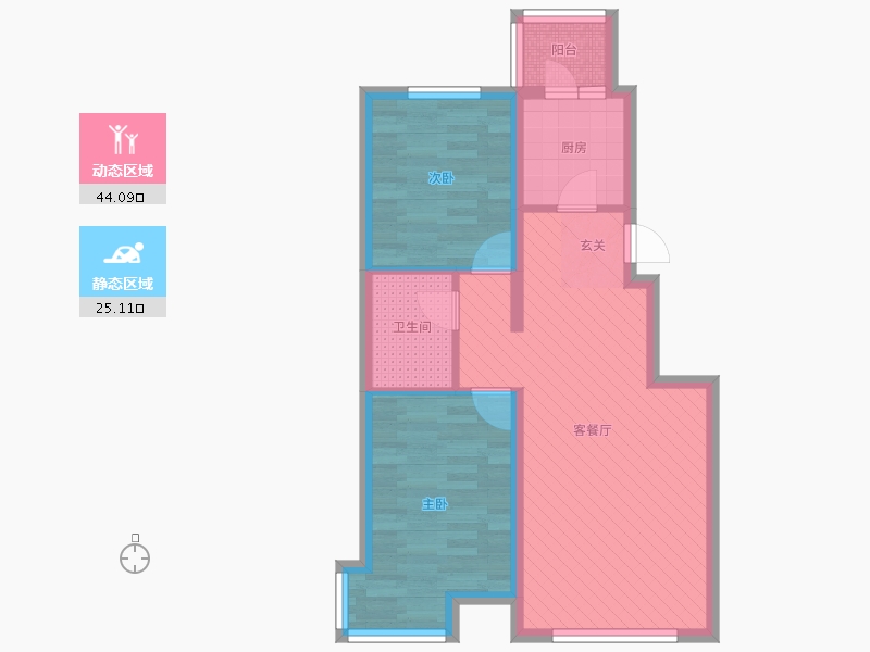 辽宁省-阜新市-世纪豪庭-60.66-户型库-动静分区